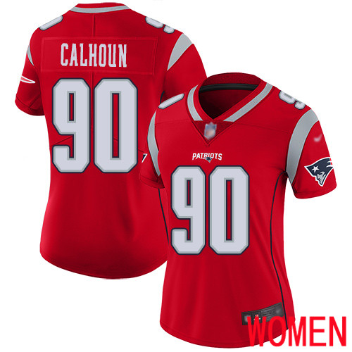 New England Patriots Football #90 Inverted Legend Limited Red Women Shilique Calhoun NFL Jersey